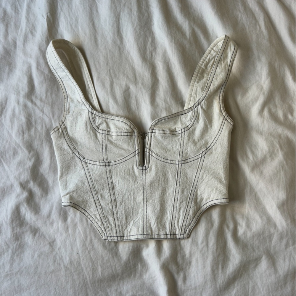 White Jean Bustier